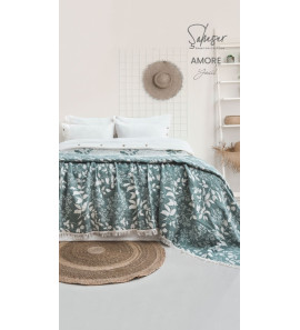 Муслінове покривало Saheser Amore 240х260см. Yesil