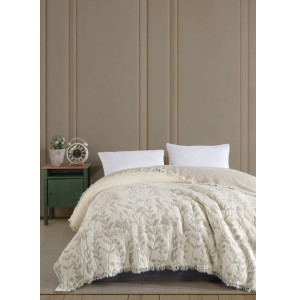 Муслінове покривало Charlotte Blossom 230х250см. Beige