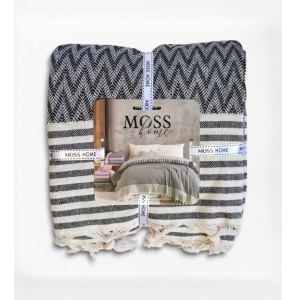 Бавовняне покривало Moss Miray 210x230см. Antrasit