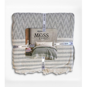 Бавовняне покривало Moss Miray 210x230см. Gri