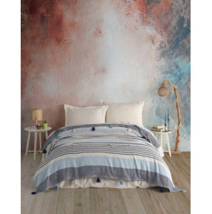 Бавовняне покривало Moss Basile 220x240см. Mavi