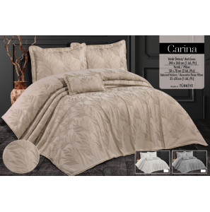 Покривало з бахромою Kayra 240х260 см. Carina Cappuccino