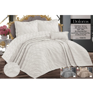 Покривало з бахромою Kayra 240х260 см. Dolores Cream