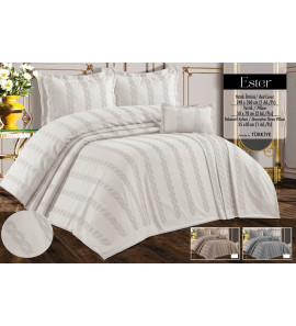 Покривало з бахромою Kayra 240х260 см. Ester Cream