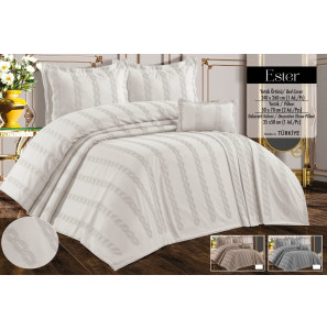 Покривало з бахромою Kayra 240х260 см. Ester Cream