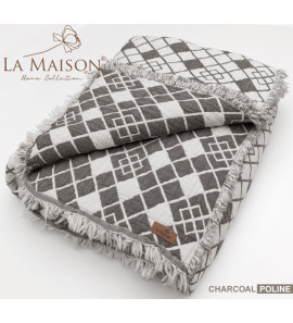 Муслінове покривало La Maison 220х240 см. Poline Charcoal