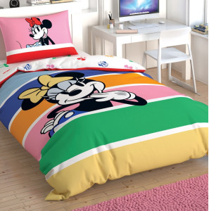 Постільна білизна TAC Disney 160×220см Minnie Mouse Rainbow