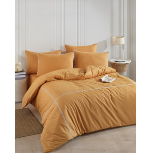 Постільна білизна Turkiz Ranforce Prima 200х220см Carven Mustard