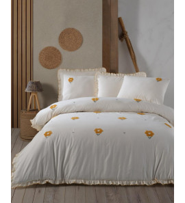 Постільна білизна Saheser Stonewashed 160х220см сімейна Florita Yellow