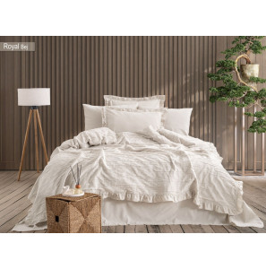 Комплект постільної білизни з покривалом Pupilla Royal 220x240см. Bej