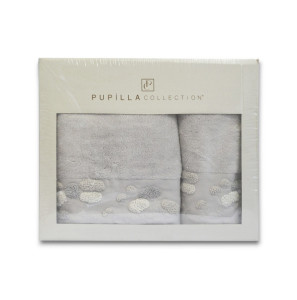 Набір махрових рушників Pupilla Talia 2 шт(50х90см та 70х140см) Gri